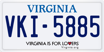 VA license plate VKI5885