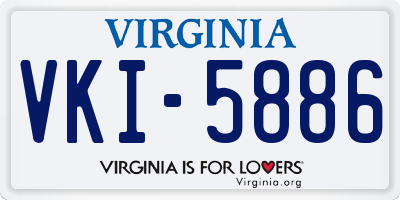 VA license plate VKI5886