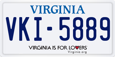 VA license plate VKI5889