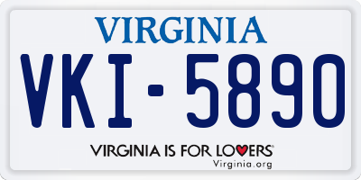 VA license plate VKI5890