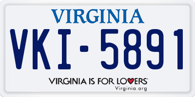 VA license plate VKI5891