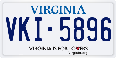 VA license plate VKI5896