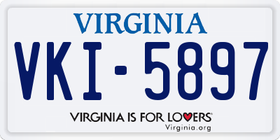 VA license plate VKI5897