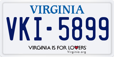 VA license plate VKI5899