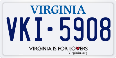 VA license plate VKI5908