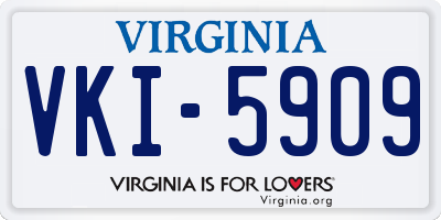 VA license plate VKI5909