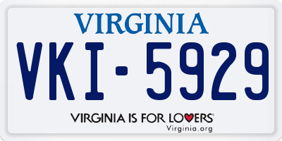 VA license plate VKI5929