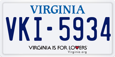 VA license plate VKI5934