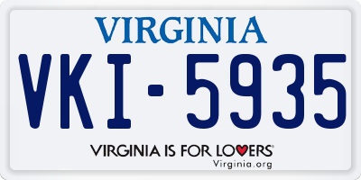 VA license plate VKI5935