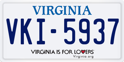 VA license plate VKI5937
