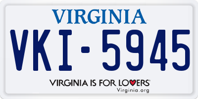 VA license plate VKI5945
