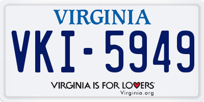 VA license plate VKI5949