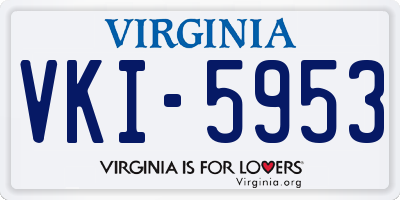 VA license plate VKI5953