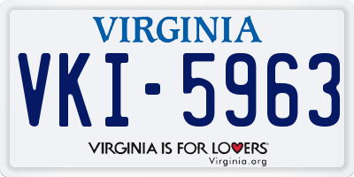 VA license plate VKI5963