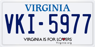 VA license plate VKI5977
