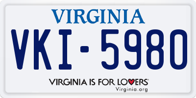 VA license plate VKI5980