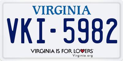 VA license plate VKI5982