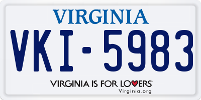VA license plate VKI5983