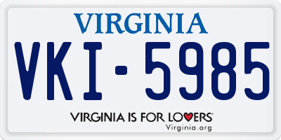 VA license plate VKI5985