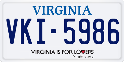 VA license plate VKI5986