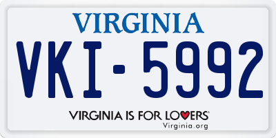 VA license plate VKI5992
