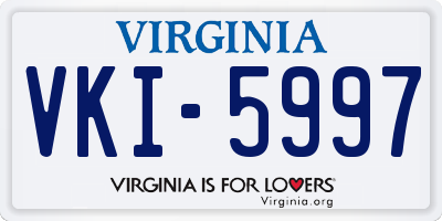 VA license plate VKI5997