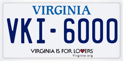 VA license plate VKI6000