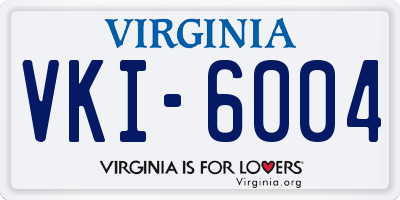 VA license plate VKI6004