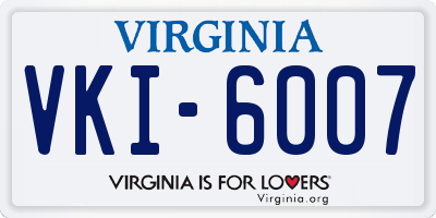 VA license plate VKI6007