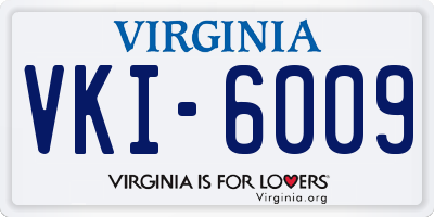 VA license plate VKI6009