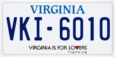 VA license plate VKI6010