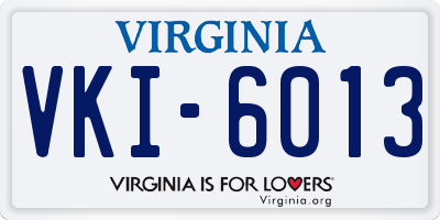 VA license plate VKI6013