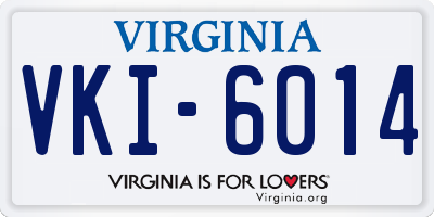 VA license plate VKI6014