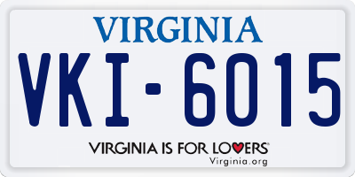 VA license plate VKI6015