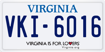 VA license plate VKI6016