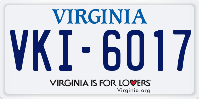 VA license plate VKI6017