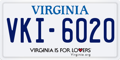 VA license plate VKI6020
