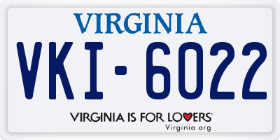 VA license plate VKI6022