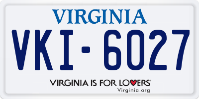 VA license plate VKI6027