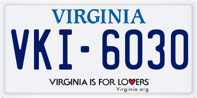 VA license plate VKI6030