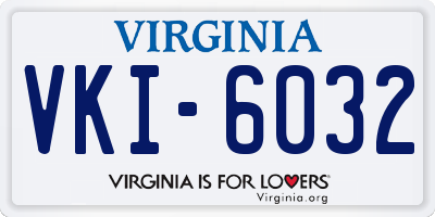 VA license plate VKI6032