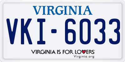 VA license plate VKI6033