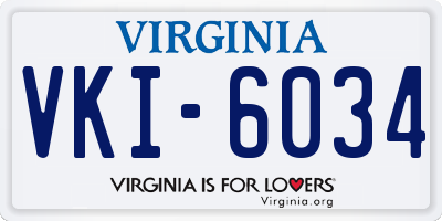 VA license plate VKI6034