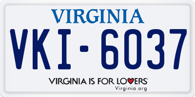 VA license plate VKI6037