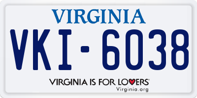 VA license plate VKI6038