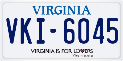 VA license plate VKI6045