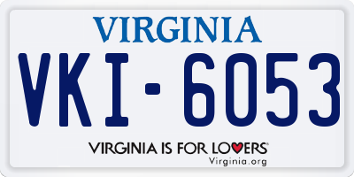 VA license plate VKI6053