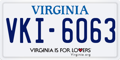 VA license plate VKI6063