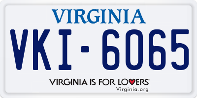 VA license plate VKI6065