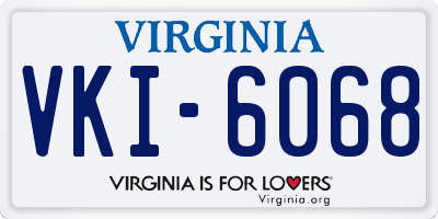 VA license plate VKI6068